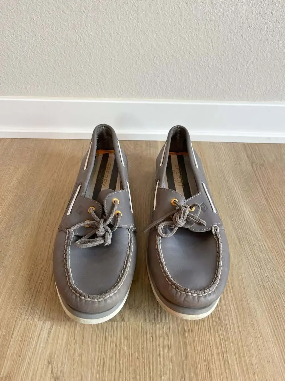 Sperry Top-Sider, Men's 13, Grey Leather Boat Shoes,Preppy,Beach, Elevated Basic
